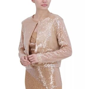 BCBGMaxAzria Tan Sequin Jacket Size XXS